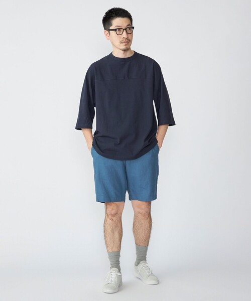 SHIPS(シップス)の「SHIPS: フットボール Tシャツ(6分丈)(Tシャツ/カットソー・メンズ・ホワイト/チャコールグレー/ネイビー・SMALL/MEDIUM/LARGE/X-LARGE)」の5枚目の写真