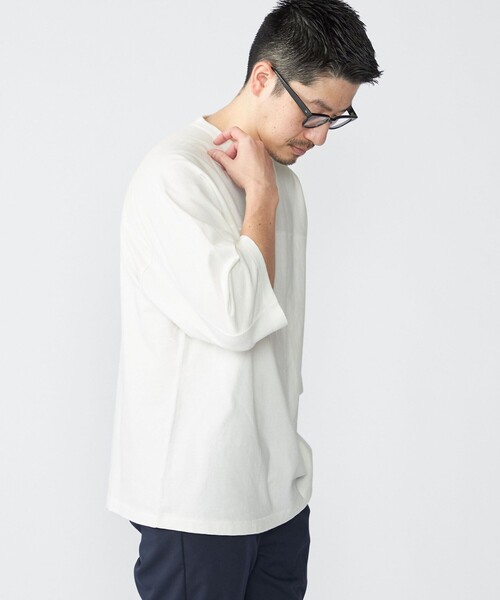 SHIPS(シップス)の「SHIPS: フットボール Tシャツ(6分丈)(Tシャツ/カットソー・メンズ・ホワイト/チャコールグレー/ネイビー・SMALL/MEDIUM/LARGE/X-LARGE)」の13枚目の写真
