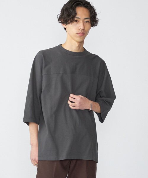 SHIPS(シップス)の「SHIPS: フットボール Tシャツ(6分丈)(Tシャツ/カットソー・メンズ・ホワイト/チャコールグレー/ネイビー・SMALL/MEDIUM/LARGE/X-LARGE)」の14枚目の写真
