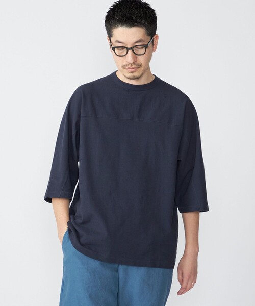 SHIPS(シップス)の「SHIPS: フットボール Tシャツ(6分丈)(Tシャツ/カットソー・メンズ・ホワイト/チャコールグレー/ネイビー・SMALL/MEDIUM/LARGE/X-LARGE)」の15枚目の写真