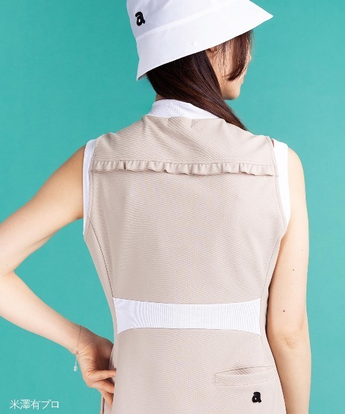 archivio(アルチビオ)の「<LADIES>バックフリル速乾ワンピース(ワンピース・レディース・ブラック/ホワイト/ベージュ・L/M/S)」の15枚目の写真