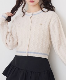 ライン入りケーブルカーデ