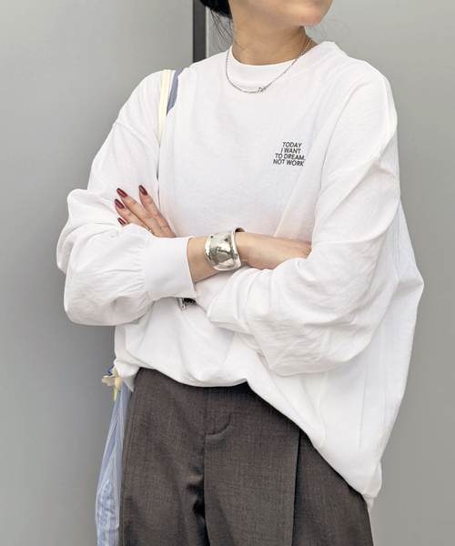 新品【AMERICANA/アメリカーナ】ヘンリー ロングスリーブ Tシャツ白 ONTADE公式｜AMERICANA アメリカーナ USED加工ロングスリーブT