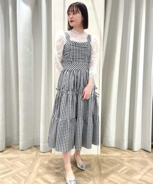 アソードシャーリングティアードキャミワンピース 大きいサイズ】アソートシャーリングティアードキャミワンピース
