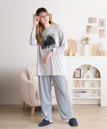 【みぃです】ストライプ柄ルームウェアセット（ドレス＆パンツ） zz-1221661_76-120-1010001-1.