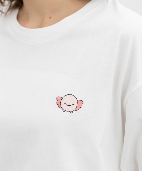 Honeys(ハニーズ)の「【UVカット】半袖モチーフ刺繍Tシャツ(Tシャツ/カットソー・レディース・スモークピンク/オフホワイト/ダークグリーン系/スミクロ/ベージュ・L/M/S)」の10枚目の写真