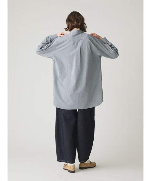 ブラウス シャツ MidiUmi パターンワイドロングシャツ レディース セール】MidiUmi パターンワイドロングシャツ（シャツ/ブラウス