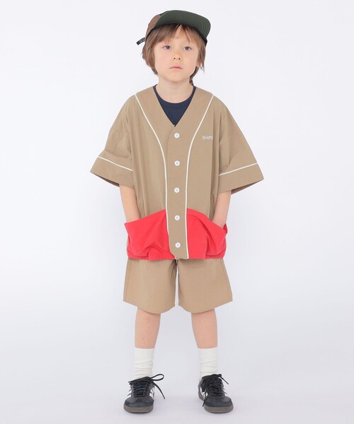 SHIPS(シップス)の「SHIPS KIDS:100~130cm / ベースボール シャツ(シャツ/ブラウス・キッズ・ブルー/ベージュ・130/110/120/100)」の3枚目の写真