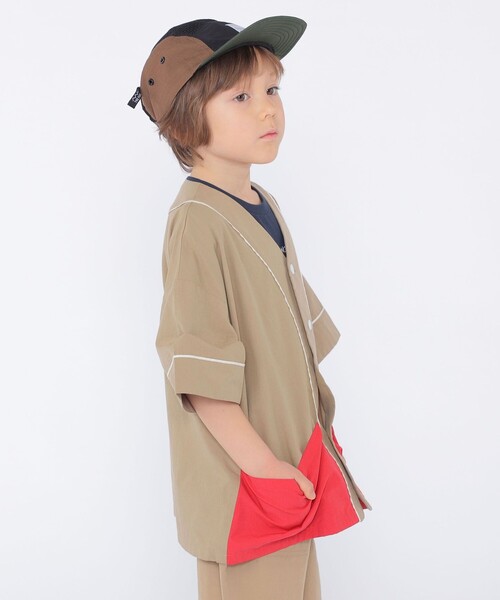 SHIPS(シップス)の「SHIPS KIDS:100~130cm / ベースボール シャツ(シャツ/ブラウス・キッズ・ブルー/ベージュ・130/110/120/100)」の7枚目の写真