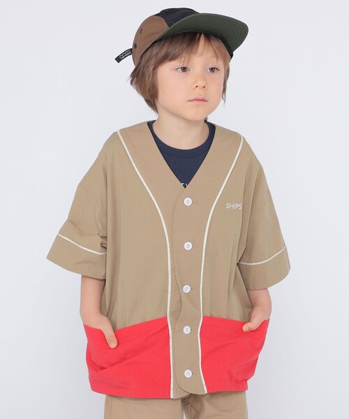 SHIPS(シップス)の「SHIPS KIDS:100~130cm / ベースボール シャツ(シャツ/ブラウス・キッズ・ブルー/ベージュ・130/110/120/100)」の10枚目の写真
