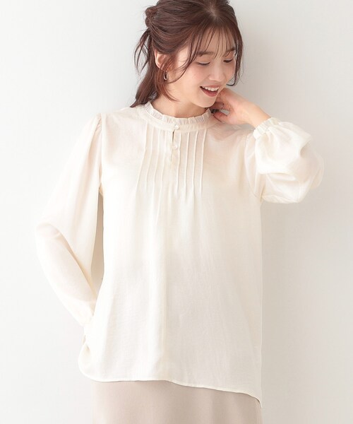 DRESKIP(ドレスキップ)の「【S-LL/前後2WAY】ピンタックブラウス(シャツ/ブラウス・レディース・アイボリー/ベビーピンク/アイボリー系・01/02/03/04)」の1枚目の写真