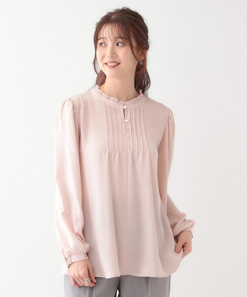 DRESKIP(ドレスキップ)の「【S-LL/前後2WAY】ピンタックブラウス(シャツ/ブラウス・レディース・アイボリー/ベビーピンク/アイボリー系・01/02/03/04)」の8枚目の写真