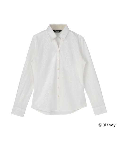TOKYO SHIRTS(トウキョウシャツ)の「Disney ディズニー 形態安定ノーアイロン スキッパー 長袖ビジネスワイシャツ(ビジネスシャツ・レディース・ライトイエロー・S/M/L/LL/XL)」の1枚目の写真