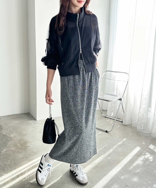 FIRST MOOD(ファーストムード)の「《FIRSTMOODコラボ》すっきり見え!ラメタイトロングスカート(スカート・レディース・グレー/ブラック・MEDIUM/LARGE/X-LARGE)」の8枚目の写真