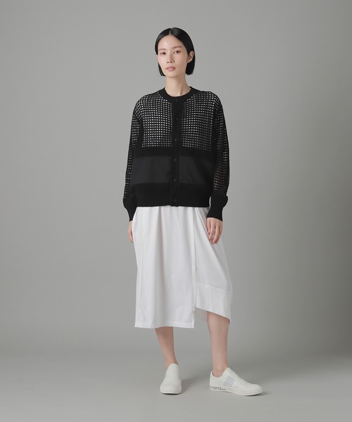 ZUCCa（ズッカ）の「アイレットドッキング / ニットカーディガン / (O)（カーディガン/ボレロ・レディース・ブラック/ホワイト/ネイビー・M size）」の10枚目の写真