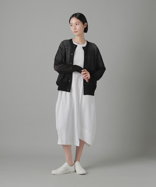 ZUCCa（ズッカ）の「アイレットドッキング / ニットカーディガン / (O)（カーディガン/ボレロ・レディース・ブラック/ホワイト/ネイビー・M size）」の12枚目の写真