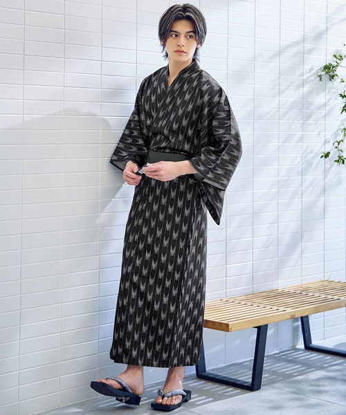 メンズ浴衣3点セット（浴衣・帯・下駄）（浴衣）｜sugar nine