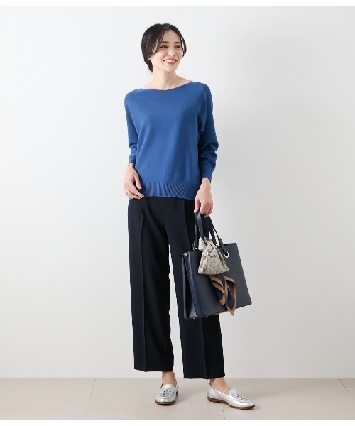 NEWYORKER（ニューヨーカー）の「ドライライトツイル 1タックストレートパンツ（その他パンツ・レディース・ネイビー/ベージュ・11号/9号）」の20枚目の写真