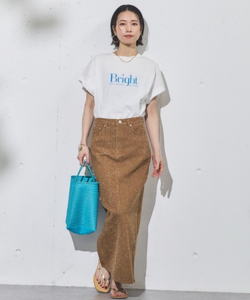 Doux archives（ドゥアルシーヴ）の「【ZOZO限定】ネップツイルストレートスカート（スカート・レディース・ブラウン/ベージュ・38/36）」の5枚目の写真