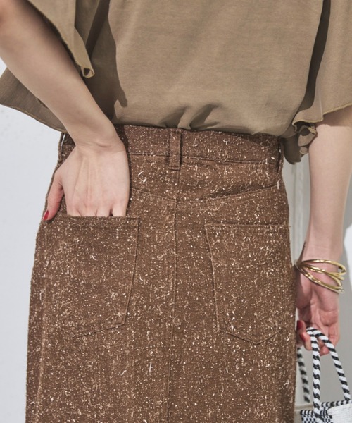 Doux archives（ドゥアルシーヴ）の「【ZOZO限定】ネップツイルストレートスカート（スカート・レディース・ブラウン/ベージュ・38/36）」の9枚目の写真
