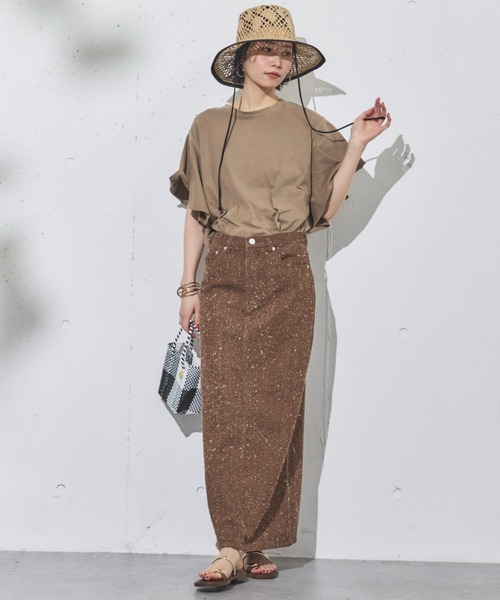 Doux archives（ドゥアルシーヴ）の「【ZOZO限定】ネップツイルストレートスカート（スカート・レディース・ブラウン/ベージュ・38/36）」の18枚目の写真