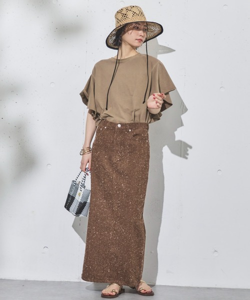 Doux archives（ドゥアルシーヴ）の「【ZOZO限定】ネップツイルストレートスカート（スカート・レディース・ブラウン/ベージュ・38/36）」の19枚目の写真