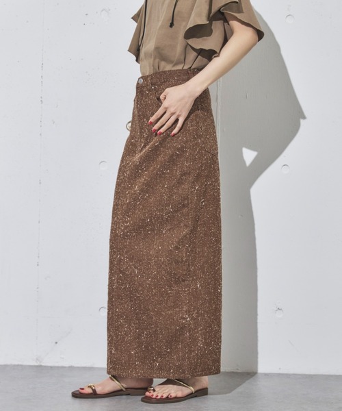 Doux archives（ドゥアルシーヴ）の「【ZOZO限定】ネップツイルストレートスカート（スカート・レディース・ブラウン/ベージュ・38/36）」の22枚目の写真