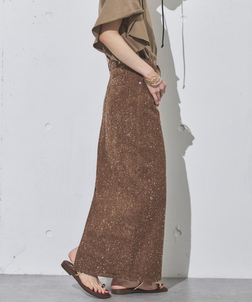 Doux archives（ドゥアルシーヴ）の「【ZOZO限定】ネップツイルストレートスカート（スカート・レディース・ブラウン/ベージュ・38/36）」の14枚目の写真