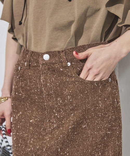 Doux archives（ドゥアルシーヴ）の「【ZOZO限定】ネップツイルストレートスカート（スカート・レディース・ブラウン/ベージュ・38/36）」の17枚目の写真