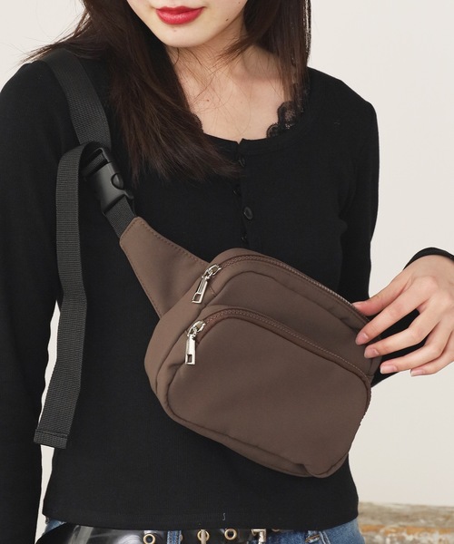 ROOPTOKYO（ループトウキョウ）の「2way ナイロンショルダーバッグ ボディバッグ 【6collar】（ボディバッグ/ウエストポーチ・メンズ・グレー/ブラック/ピンク/グリーン/ブラウン/ベージュ・FREE）」の5枚目の写真
