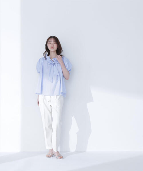 NATURAL BEAUTY BASIC（ナチュラルビューティーベーシック）の「◇２ＷＡＹリボンボウブラウス（シャツ/ブラウス・レディース・ブラック/オフホワイト/ブルー系その他/オレンジ・SMALL/MEDIUM）」の14枚目の写真