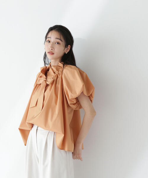 NATURAL BEAUTY BASIC（ナチュラルビューティーベーシック）の「◇２ＷＡＹリボンボウブラウス（シャツ/ブラウス・レディース・ブラック/オフホワイト/ブルー系その他/オレンジ・SMALL/MEDIUM）」の20枚目の写真