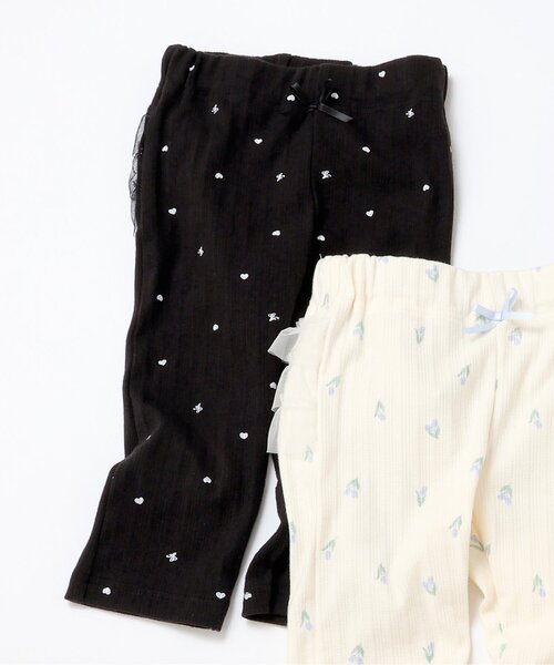 apres les cours（アプレレクール）の「【接触冷感】後ろフリル ひんやりレギンスパンツ（その他パンツ・キッズ・アイボリー/ブラック/ピンク/オフホワイト・130/120/110/100/90/80）」の3枚目の写真