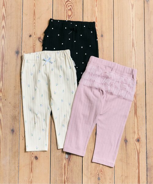 apres les cours（アプレレクール）の「【接触冷感】後ろフリル ひんやりレギンスパンツ（その他パンツ・キッズ・アイボリー/ブラック/ピンク/オフホワイト・130/120/110/100/90/80）」の7枚目の写真