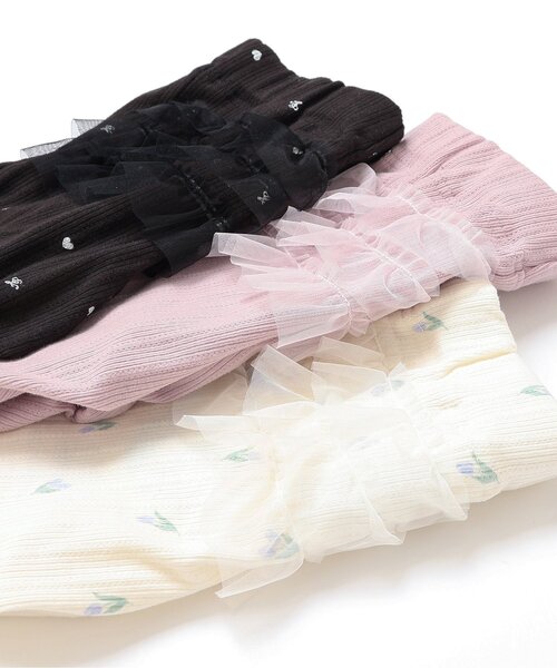 apres les cours（アプレレクール）の「【接触冷感】後ろフリル ひんやりレギンスパンツ（その他パンツ・キッズ・アイボリー/ブラック/ピンク/オフホワイト・130/120/110/100/90/80）」の9枚目の写真