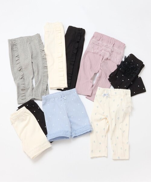 apres les cours（アプレレクール）の「【接触冷感】後ろフリル ひんやりレギンスパンツ（その他パンツ・キッズ・アイボリー/ブラック/ピンク/オフホワイト・130/120/110/100/90/80）」の10枚目の写真