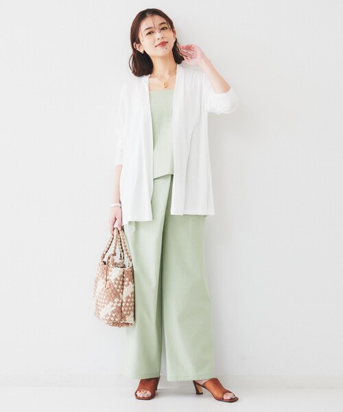 UNTITLED(アンタイトル)の「【接触冷感/UV機能/遮熱】ジャージカーディガン(カーディガン/ボレロ・レディース・ブラック/サックスブルー/ライトグレー系9/オフホワイト/ネイビー・00/02/04/44/48)」の9枚目の写真