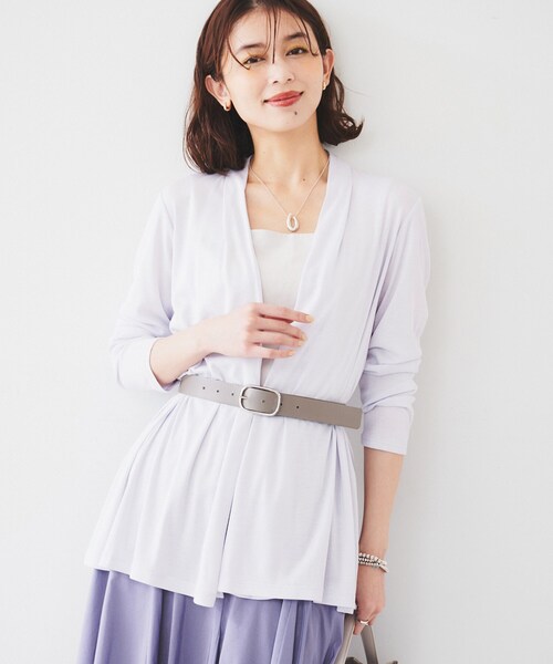 UNTITLED(アンタイトル)の「【接触冷感/UV機能/遮熱】ジャージカーディガン(カーディガン/ボレロ・レディース・ブラック/サックスブルー/ライトグレー系9/オフホワイト/ネイビー・00/02/04/44/48)」の19枚目の写真