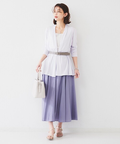 UNTITLED(アンタイトル)の「【接触冷感/UV機能/遮熱】ジャージカーディガン(カーディガン/ボレロ・レディース・ブラック/サックスブルー/ライトグレー系9/オフホワイト/ネイビー・00/02/04/44/48)」の21枚目の写真