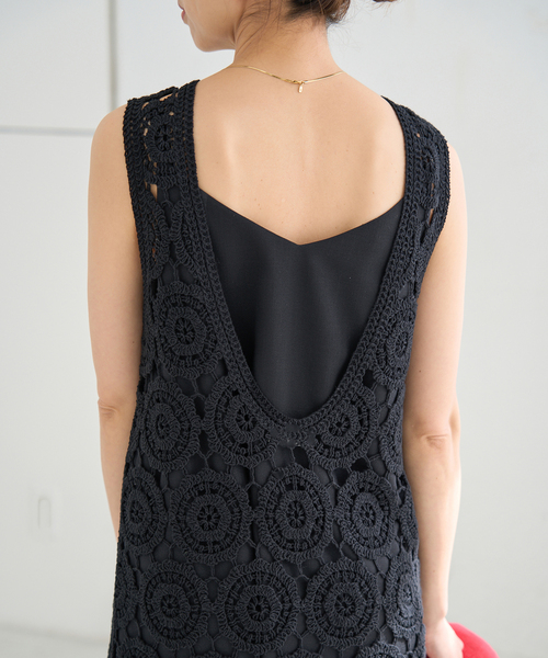 IENA（イエナ）の「コードエンブロイダリーワンピース（ワンピース・レディース・ブラック/ホワイト・FREE）」の12枚目の写真