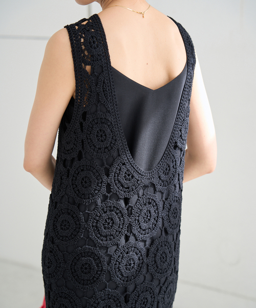 IENA（イエナ）の「コードエンブロイダリーワンピース（ワンピース・レディース・ブラック/ホワイト・FREE）」の13枚目の写真