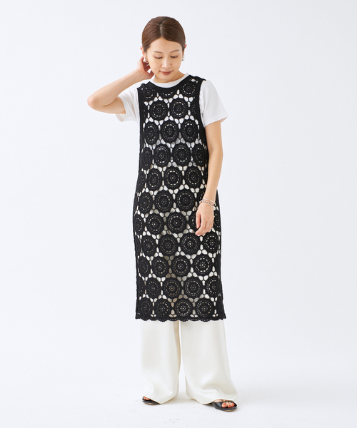 IENA（イエナ）の「コードエンブロイダリーワンピース（ワンピース・レディース・ブラック/ホワイト・FREE）」の15枚目の写真