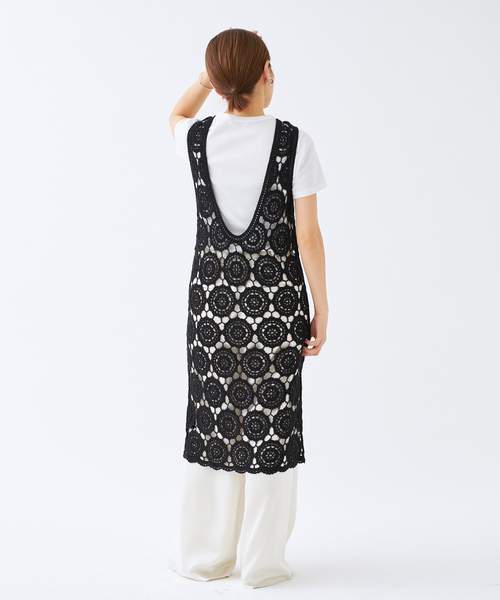 IENA（イエナ）の「コードエンブロイダリーワンピース（ワンピース・レディース・ブラック/ホワイト・FREE）」の17枚目の写真