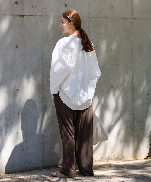 FRAMeWORK（フレームワーク）の「キュプラスパンツイルイージーパンツ（その他パンツ・レディース・ネイビー/ブラウン・36/38）」の4枚目の写真