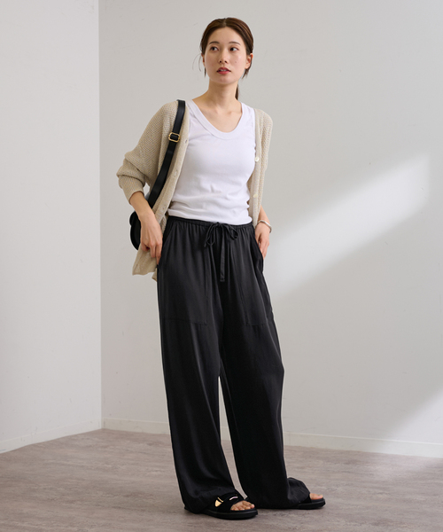 FRAMeWORK（フレームワーク）の「キュプラスパンツイルイージーパンツ（その他パンツ・レディース・ネイビー/ブラウン・36/38）」の11枚目の写真