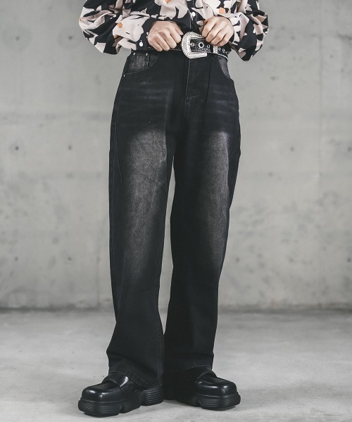 Shoowtime(ショウタイム)の「Vintage Wash Cut Line Denim Pants / ビンテージウォッシュカットラインデニムパンツ(デニムパンツ・メンズ・ブルー系/ブラック系・X-LARGE/LARGE/MEDIUM/SMALL)」の14枚目の写真