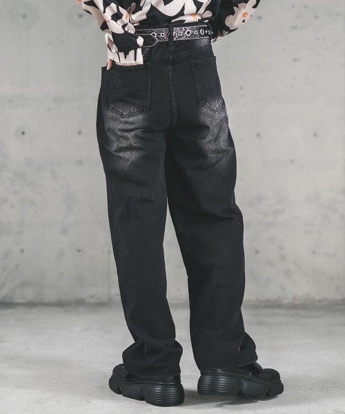 Shoowtime(ショウタイム)の「Vintage Wash Cut Line Denim Pants / ビンテージウォッシュカットラインデニムパンツ(デニムパンツ・メンズ・ブルー系/ブラック系・X-LARGE/LARGE/MEDIUM/SMALL)」の7枚目の写真