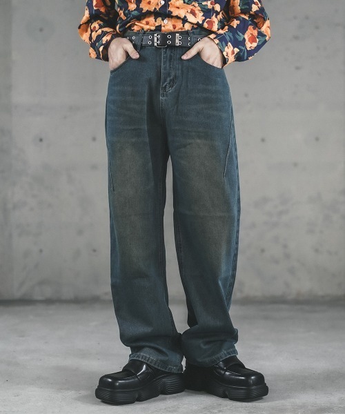 Shoowtime(ショウタイム)の「Vintage Wash Cut Line Denim Pants / ビンテージウォッシュカットラインデニムパンツ(デニムパンツ・メンズ・ブルー系/ブラック系・X-LARGE/LARGE/MEDIUM/SMALL)」の9枚目の写真