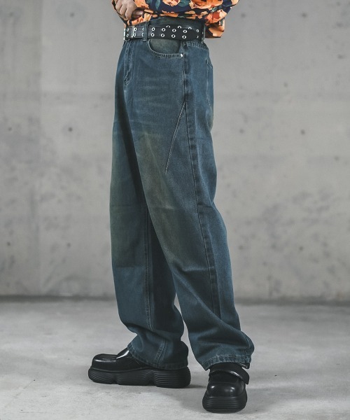 Shoowtime(ショウタイム)の「Vintage Wash Cut Line Denim Pants / ビンテージウォッシュカットラインデニムパンツ(デニムパンツ・メンズ・ブルー系/ブラック系・X-LARGE/LARGE/MEDIUM/SMALL)」の10枚目の写真