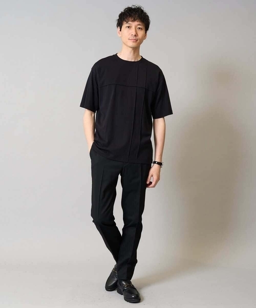 a.v.v(アーヴェヴェ)の「【接触冷感】ピンタックセミワイドシルエットカットソー(Tシャツ/カットソー・メンズ・ブラック/ブルー/ホワイト・50/48/44/46/52)」の18枚目の写真